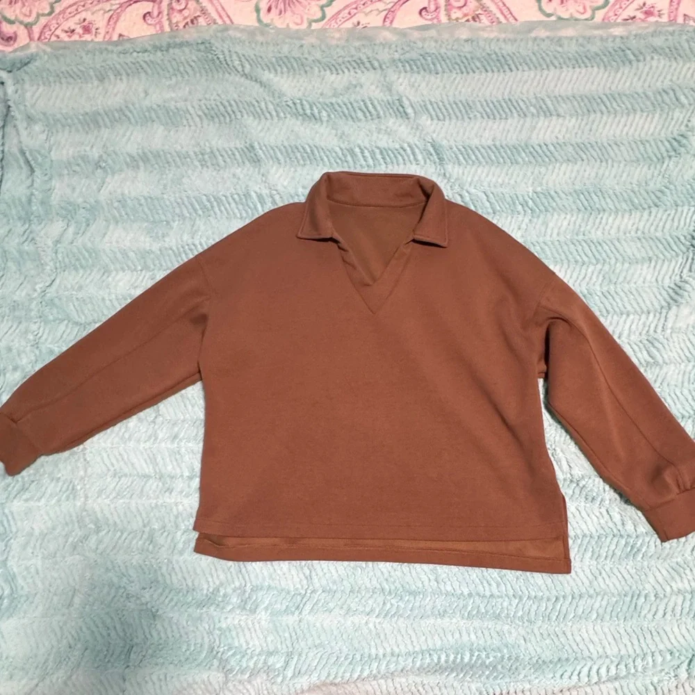 EVALESS Two Piece Women Lounge Set in Coffee 2X - Picture 7 of 16